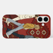 レトロ70年代のウォーキングスタイルイラストPhone Case Case-Mate iPhoneケース (裏面 (横))