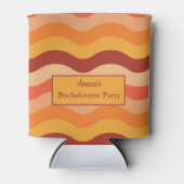 レトロ70年代のグルービーな抽象的なウェーブ バチェロレッテパーティー 缶クーラー (正面)