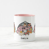 レトロ70年代のブギー ディスコ ダンシング ブライダル バチェロレッテ マグカップ (中央)