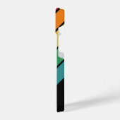 レトロ70年代の写真コラージュインスパイア8ストライプ枚 iPhoneケース (左側面)