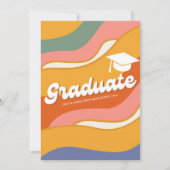 レトロ70年代の写真卒業 招待状 (正面)