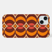 レトロ70年代の幾何学模様（秋） iPhoneケース (裏面横)