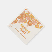 レトロ70年代の溝深い赤ちゃんシャワーナプキン スタンダードカクテルナプキン (角)