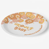 レトロ70年代の溝深い赤ちゃんシャワーナプキン ペーパープレート (アングル)