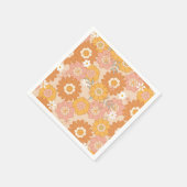 レトロ70年代の溝深い赤ちゃんシャワー スタンダードカクテルナプキン (角)