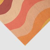 レトロ70年代の溝状抽象芸術波オレンジと黄色 薄葉紙 (詳細)