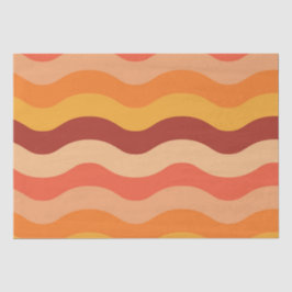 レトロ70年代の溝状抽象芸術波オレンジと黄色 薄葉紙