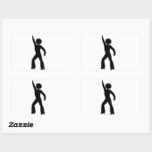 レトロ70年代の男性 長方形シール (シート)