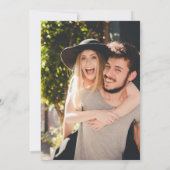 レトロ70年代の花はっきりしたオレンジピンク写真結婚ズ セーブザデート (裏面)