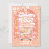 レトロ70年代の誕生日パーティー招待状 招待状 (正面)