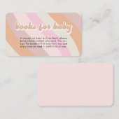 レトロ70年代の赤ちゃんシャワー用の本 エンクロージャーカード (正面/裏面)