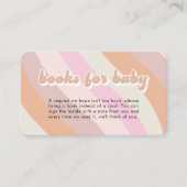レトロ70年代の赤ちゃんシャワー用の本 エンクロージャーカード (正面)