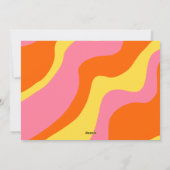 レトロ70年代オレンジイエローピンクカラフルクリスマス シーズンカード (裏面)