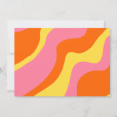 レトロ70年代オレンジ色の黄色いピンクすべて結婚の 招待状 (裏面)