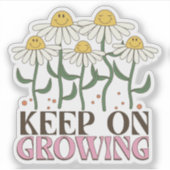 レトロ70年代グルービーデイジー Keep On Growing シール (正面)