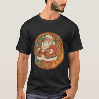 レトロ70年代サンタ ウォームトーン Tシャツ