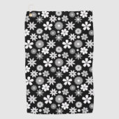 レトロ70年代スタイル花紋様単色柄 ゴルフタオル (正面)