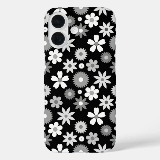 レトロ70年代スタイル花紋様単色柄 Case-Mate iPhoneケース (裏面)