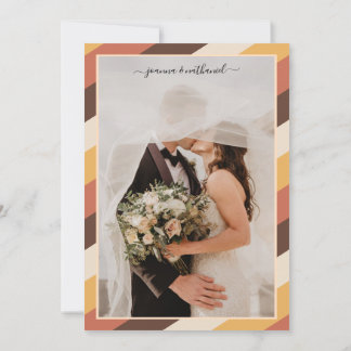 レトロ70年代ストライプの発表70年代 招待状