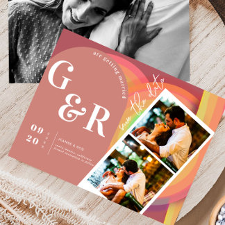 レトロ70年代ストライプアーチ セーブザデート