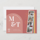 レトロ70年代ストライプアーチ |フィルムストリップの写真 セーブザデート (正面)