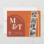 レトロ70年代ストライプアーチ |フィルムストリップの写真 セーブザデート (正面)