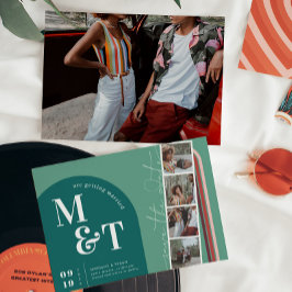 レトロ70年代ストライプアーチ |フィルムストリップの写真 セーブザデート