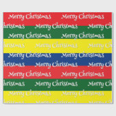 レトロ70年代ストライプクリスマス ラッピングペーパー (フラット)