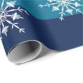 レトロ70年代ストライプスノーフレーククリスマス ラッピングペーパー (ロールコーナー)