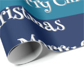 レトロ70年代ストライプ メリークリスマス ラッピングペーパー (ロールコーナー)