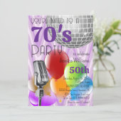 レトロ70年代テーマの誕生日パーティー 招待状 (スタンド正面)