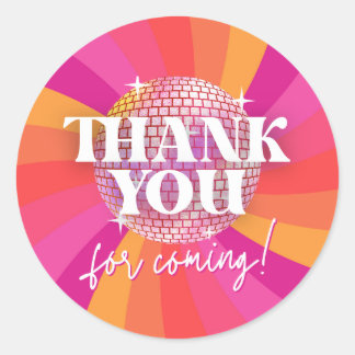 レトロ70年代ディスコパーティー感謝の品ラベル、SARA ラウンドシール