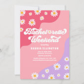 レトロ70年代ハッピーエンドウィークエンドスケジュール 招待状 (正面)