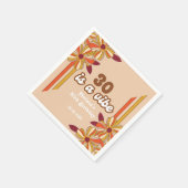 レトロ70年代ヒッピー花30歳の誕生日 スタンダードカクテルナプキン (角)