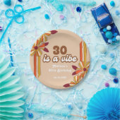 レトロ70年代ヒッピー花30歳の誕生日 ペーパープレート (パーティー)