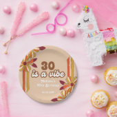 レトロ70年代ヒッピー花30歳の誕生日 ペーパープレート (パーティー)