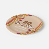 レトロ70年代ヒッピー花30歳の誕生日 ペーパープレート (アングル)