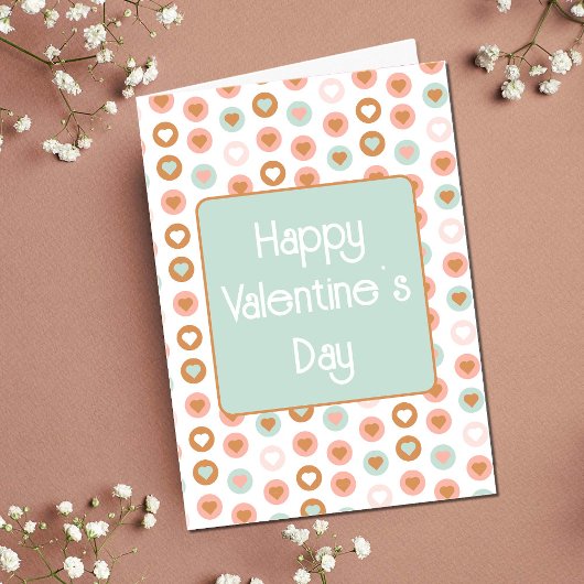 レトロ70年代ヒッピー・バレンタインデー カード