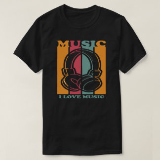 レトロ70年代ビンテージ音楽好きヘッドフォングラフィックT Tシャツ