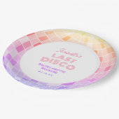 レトロ70年代ピンクディスコボール独身最後の週末 ペーパープレート (アングル)