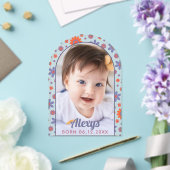 レトロ70年代フラワーパワー写真誕生のお知らせ アクリル招待状 (インサイチュ (ウェディング))