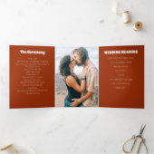 レトロ70年代ヴィンテージウェディング 三つ折りプログラム (内部)