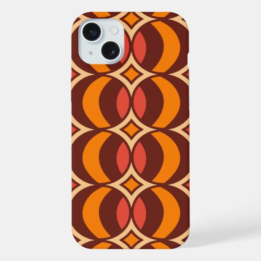 レトロ70年代幾何学グローブ柄　秋 iPhoneケース (裏面)