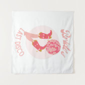 レトロ70年代花嫁の最後のディスコ独身パーティー タペストリー (正面(横))