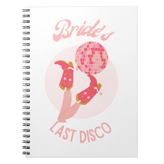 レトロ70年代花嫁の最後のディスコ独身最後のパーティー ノートブック (正面)