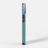 レトロ70年代風アーチストライプ幾何学模様 iPhoneケース (右側面)