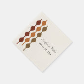 レトロ70年代1970年代ジオメトリック結婚ス スタンダードカクテルナプキン (角)