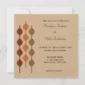 レトロ70年代1970年代ジオメトリック結婚ス 招待状 (正面)