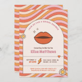 レトロ70年代80年代 ヴィンテージ グルーヴィー ブライダルシャワー 招待状 (正面/裏面)