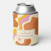 レトロ70年代 スワール幾何学 バチェロレッテパーティー楽しい 缶クーラー (缶裏面)